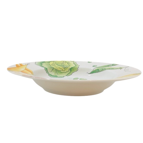 CRATE & BARREL Serving dish/bowl Vegetable medley Garden Cream Colorful Like new - Picture 9 of 14